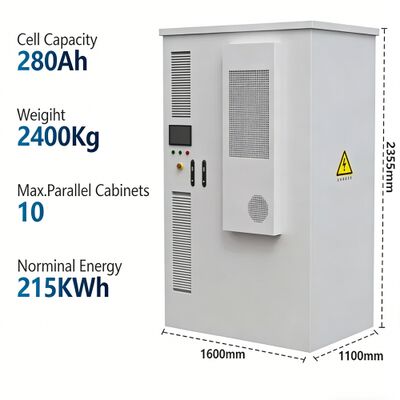 215KWH BESS エネルギー貯蔵システム Modbus Com 98%効率